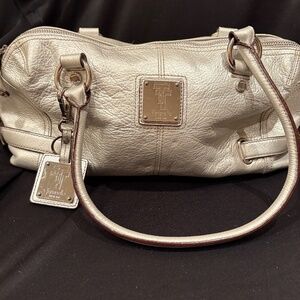 Tignanello Metallic Leather Satchel / Shoulder Bag